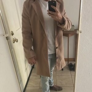 Tan Three Button Overcoat